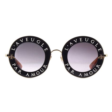 occhiali da sole gucci rotondi acetato nero|Gucci Occhiali da sole rotondi in acetato con stella.